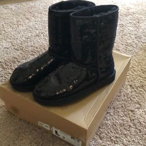 Black sequin UGGs